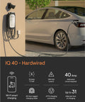 32 Amp Level 2 Home EV Charger With J1772 Connector WiFi Enabled Smart Charging Schedule Off Peak Rates Hardwired Installation 25 Foot Cable Solar Ready Wallet Friendly 5 Year Warranty App Setup For Daily Savings shown charging electric car
