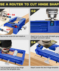 Blue Door Hinge Jig Router Template For Quick DIY Installations Fits 3 To 5 Inch Hinges With Square Or Round Mortises