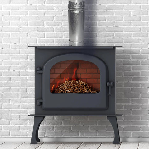PelletVent Stainless Steel Double Wall Straight Stove Pipe Connector for Venting Smoke and Exhaust on Multi Fuel Stoves 36 Inch Long.