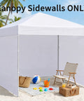 Heavy Duty 300D Oxford Waterproof Canopy Sidewalls 10x10 Pop Up, 3 Pieces With Zipper Panels, beach setting, frame not included