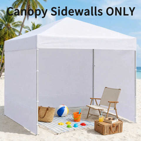 Heavy Duty 300D Oxford Waterproof Canopy Sidewalls 10x10 Pop Up, 3 Pieces With Zipper Panels, beach setting, frame not included