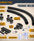 Router Table Dust Collection Fittings Kit With Y Fittings And Hoses For An Air Tight Seal And Universal Fit, includes hoses and fittings