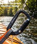 3 Inch Auto Locking Carabiner Clip Heavy Duty Beefy 12kN Strength 2697 Lbs on kayak in water