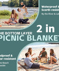 2 In 1 Extra Large Boho Beach Blanket Towel Giant Woven Outdoor Picnic Mat for camping and travel by the river and lake