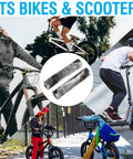 Grippy Flangeless Handlebar Grips For Flat Straight Bars And Scooters With 140 mm Non Slip Grip That Feels Like TPR shown over bikes and scooters