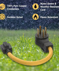 Heavy Duty Nema 14-50P To 6-20R Adapter With 4 Prong Male Plug 250 Volt 50 Amp To 20 Amp Converter For Generator Hookups with pure copper conductors