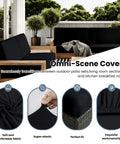 4 Pack Stretchy Outdoor Cushion Covers For Patio Furniture, Washable, Reusable Protector, Fits 20 To 27 Inch Cushions, Black