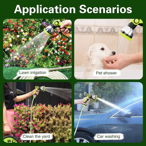 All In One Retractable Garden Hose Reel Kit With 45 Plus 5 Ft Extendable Hose, Ten Pattern Spray Nozzle application scenarios