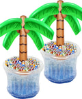 Set Of 2 Inflatable 60 Inch Palm Tree Coolers For Pool Parties Tropical Hawaiian Theme Beverage Floats Beach Party Decor Summer Outdoor Fun Chill And Sip Cooler Accessories