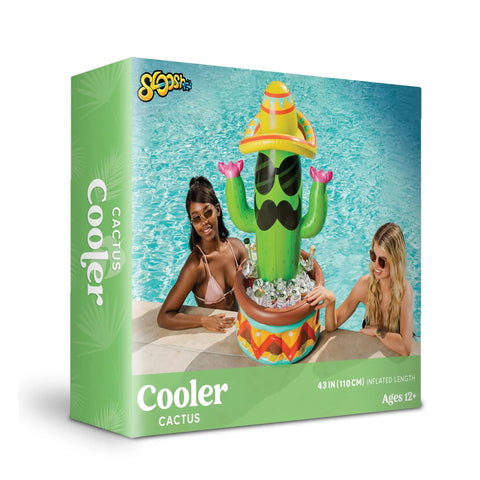 Forty Three Inch Inflatable Cactus Cooler With Sombrero Hat For Fiesta And Cinco De Mayo Party Supplies by poolside