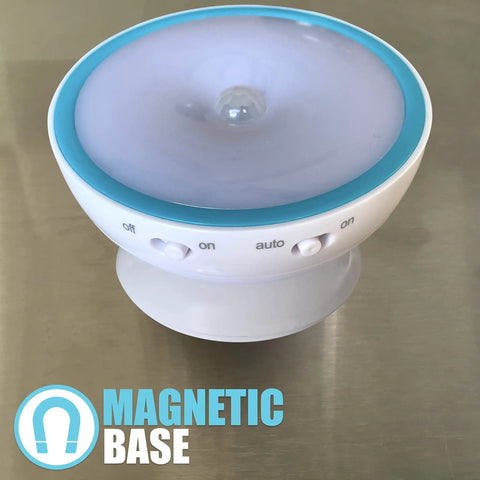 Motion Activated Battery LED Light With Magnetic Base, 360 Degree Rotating Night Lamp For Closets, Bathrooms, Hallways And Cabinets, Wireless, Easy Install, Auto Sensor For Hands Free Illumination.