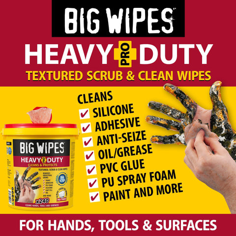 Heavy Duty Hand Cleaning Wipes With Textured Scrubbing Degreaser For Mechanics And Tool Pros In The Shop 240 Count Bucket