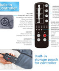 Full Body Massage Mat With Movable Neck Pillow Ten Vibrating Motors And Four Heating Pads From Neck To Feet For Deep Back And Leg Massage Perfect Home Spa Gift For Mom This Mother's Day, showing built-in controller and storage pouch.