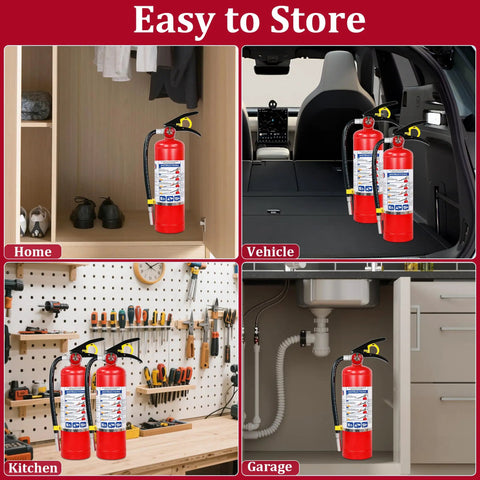 Two Pack Five Pound Dry Chemical Fire Extinguishers With Easy Squeeze Handle For Home Garage And Car Smashes Grease Electrical And Wood Fires Quick Top Notch Protection Solid Gear You Can Count On For Roadside Emergencies And Workshop Safety
