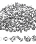 Tough As Nails Rack Mount Screws And Cage Nuts Kit For Server Cabinets featuring a mix of carbon steel screws and cage nuts.