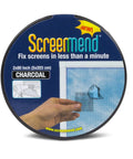 Window Screen Repair Kit 2 Inch By 80 Inch Roll Charcoal For Quick DIY Fixes, Easy Heat Activated Repair With Hair Dryer