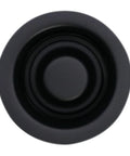 Top view of Post Style Kitchen Basket Strainer With Waste Disposal Flange And Stopper In Matte Black Pro Grade Built To Last
