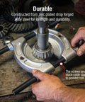 Bearing Splitter For One And Three Quarters Inch To Five And Seven Eighths Inch Bearings And Gears Removal, Heavy Duty Tool In Use
