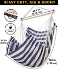 XXL Hammock Chair For Adults Large 70.9 By 47.2 Inch Swing Seat With 500 Lb Capacity Heavy Duty Steel Spreader Bar Extra Roomy
