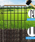 22 Pack No Dig Animal Barrier Fence Panels 16 Inch High With 1.5 Inch Gap installed in garden with sleeve ring and spiked bottom