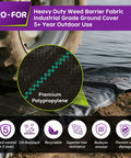 Heavy Duty Weed Barrier Fabric 3 Ft By 50 Ft Woven Ground Cover installed under tire for gardening farming and driveways