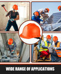 10 Pack Suspension Hard Hats For Worksite Safety With Ratchet Cap Style And Self Adjusting Crown Straps In Orange Durable ABS Helmet