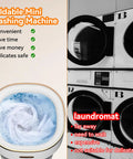 Image of Game Changing Portable Washing Machine That Doubles As A Folding Mini Washer with washing clothes in water.