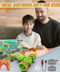 Father and son with 4WD Gesture Sensing RC Car For Kids Remote Control Stunt Vehicle, gift-wrapped, with accessories.
