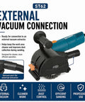 Good Luck 1400 Watt Electric Brush Sander with external vacuum connection for efficient dust control in sanding projects.