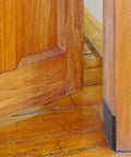 Six Pack Self-Adhesive Door Corner Seals, Gap Filler Seal Strips installed on wooden door frame for weather protection