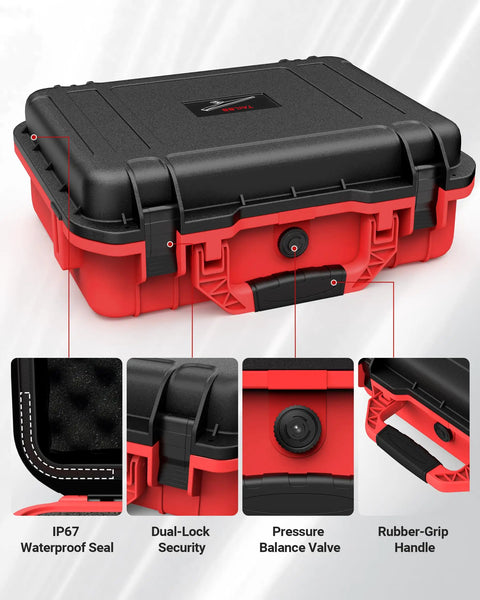 Road Trip Ready Waterproof Hard Case For Starlink Mini Kit with custom interior showing IP67 seal and rubber handle