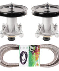 Mower Deck Spindle Kit For Husqvarna YTH22V46 YTH20K46 YTA22V46 YTH18K46 2346XLS Lawn Mower Parts with 2 spindles, 2 pulleys, belt