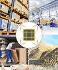 Heavy Duty Canvas Cargo Lifting Pad Net Featuring Rock Solid Non Slip Design Built To Handle Any Rough Towing Hauling Job Site Work And Heavy Load Transport Like A Champ - in a warehouse with boxes and a person loading.