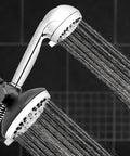 12 Mode 2 In 1 Dual Shower Head System With 5 Foot Hose And PowerPulse Therapeutic Massage Chrome Finish