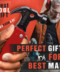 Person holding a red Kickass All In One Hammer Multitool Kit For Men And Women Gift Ideas For Dad Grandpa Him Camping Gear Survival