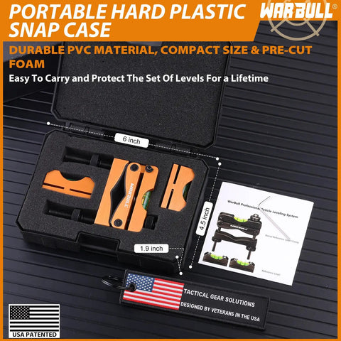Universal Magnetic Base Scope Leveling Kit With No-Fuss Heavy-Duty Mounting System in hard case with tools visible