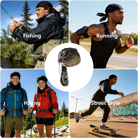 Get Ready To Crush It With This Cool Fqrentyu Breathable Cycling Cap For Men And Women shown with athletes in various activities.