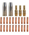 25 Pack MIG Gun Consumables Kit For OmniPro 220 MIGMax Welder Gun 140 215 63616 63617 Includes.035 Tips, Nozzle, Diffuser