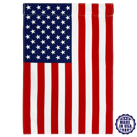 All American Fourth Of July Garden Flag Outdoor Decor Made In The USA Premium Poly Poplin Weather Resistant Double Sided Fade Resistant