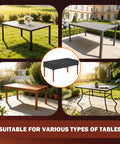 Heavy Duty Rectangular Outdoor Table Cover Waterproof UV Shield Windproof 60 Inch Long 38 Inch Wide Patio Table Protector For Outdoor Furniture Fits Tables Up To 60 Inches