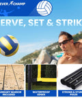 Regulation 32X3 Foot Outdoor Volleyball Net Set With Poles 8.5 Inch PU Volleyball Carrying Bag Boundary Lines Pump And Portable Backyard Beach Court Gear with waterproof edges and strong poles