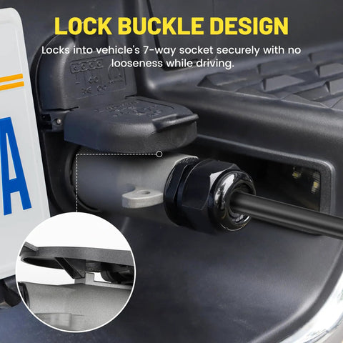 7 Pin Trailer Plug With IP68 Waterproof Seal Detachable 7 Way Round RV Style Trailer Side Connector for no fuss wiring installed