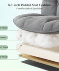 Detailed layers of cross legged desk chair with foot rest, cozy teddy plush upholstery, six point three inch thick cushion construction