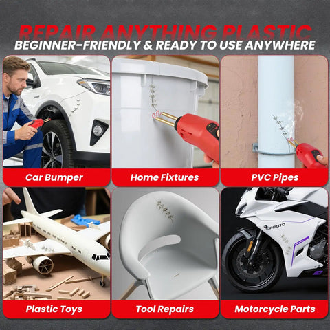 Cordless Plastic Welder Kit With 2600mAh Battery USB C Fast Charge 3 Second Heat To 1380F repairs car bumpers and plastic items