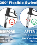 Quarter Inch NPT Pressure Washer Swivel Fitting With 360 Degree Rotation For Anti Twist And Kink Free Hose Connection close-up before after