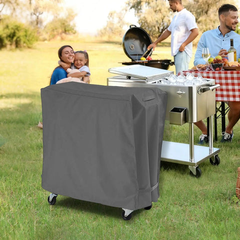 Outdoor Cooler Cart Cover For 65 To 80 Quart Rolling Ice Chest And Beverage Carts On Wheels Weatherproof Patio Bar