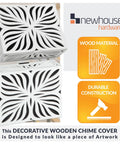 Wooden Doorbell Chime Cover With Tropical Design Durable Wood Finish Easy Install With Sawtooth Hanger Upgrade From Plastic Adds Warm Natural Style For Any Home