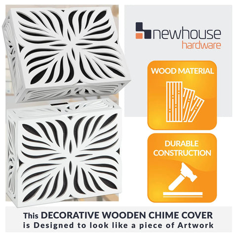 Wooden Doorbell Chime Cover With Tropical Design Durable Wood Finish Easy Install With Sawtooth Hanger Upgrade From Plastic Adds Warm Natural Style For Any Home
