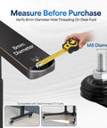 VIVO M8 4-pack threaded locking caster wheels, swiveling with brakes, rubber base; 1.5-inch replacement wheels for desks and carts.