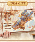 Gift box with 3D Wooden Puzzle Kit For Adults With DIY Japanese Ship Model And Music, Orien Airship Vintage Set packaging